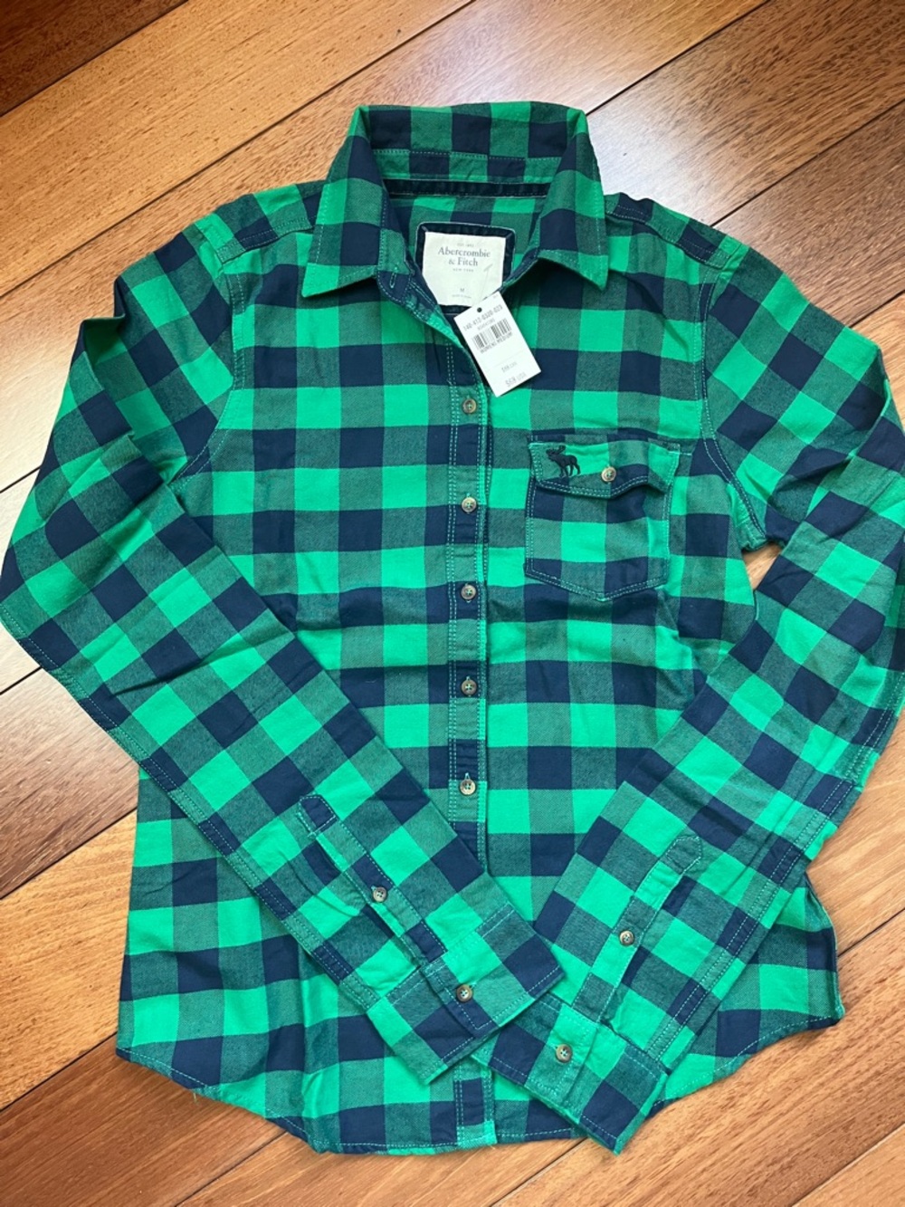 NWT Y2K Abercrombie Plaid Button Down Shirt